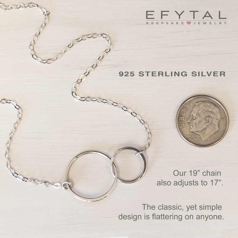 EFYTAL Friendship Necklace, Two Circle Sterling Silver Friendship Necklaces, Gifts for Friends Female, Best Friend Necklaces, Bff Gifts for Women, Best Friend Jewelry - Image 5